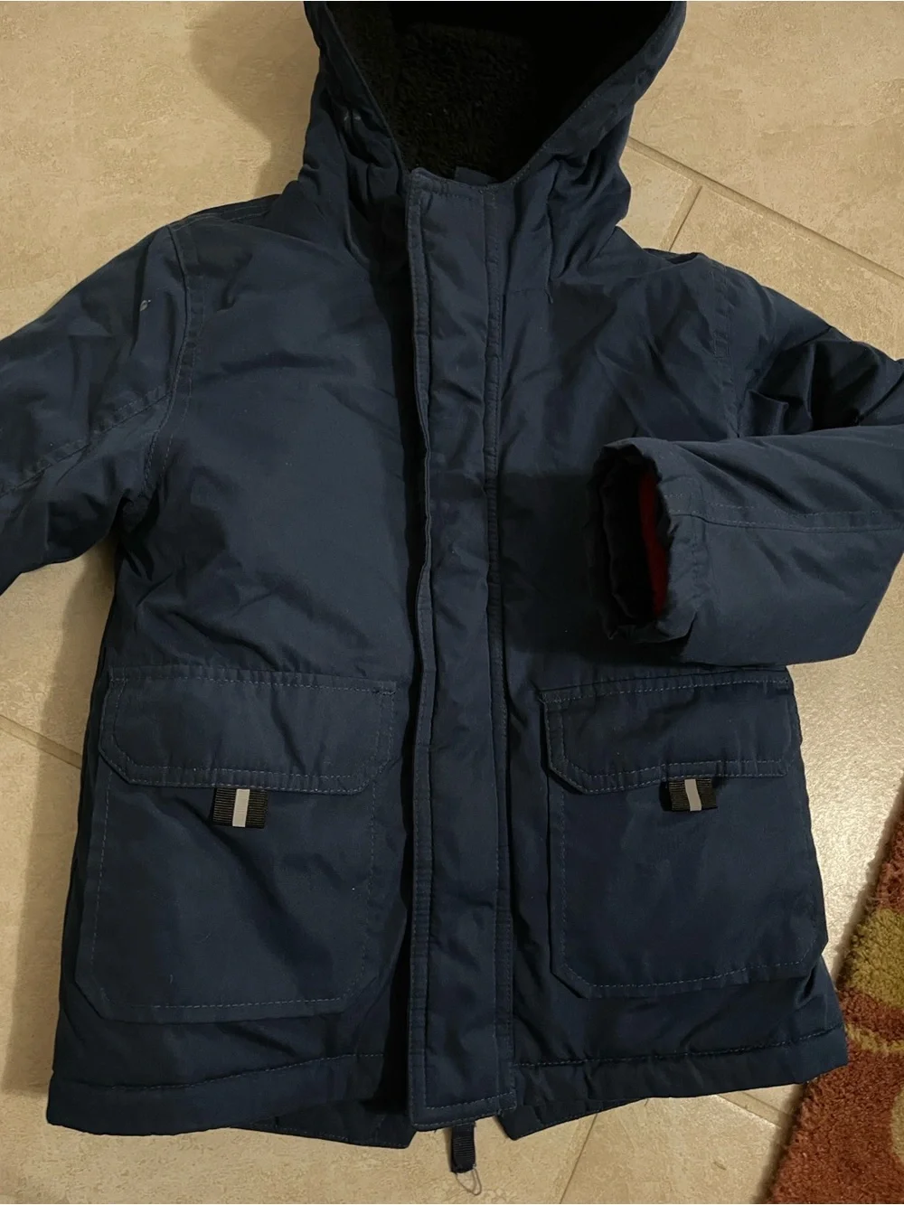 Wonder Nation 3 in 1 Navy Jacket with Red Quilted zip out Vest Toddler boy SZ 3T